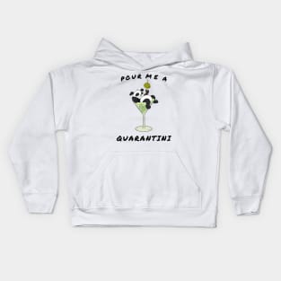 Pour Me a Quarantini Drink with Drunk Panda Kids Hoodie